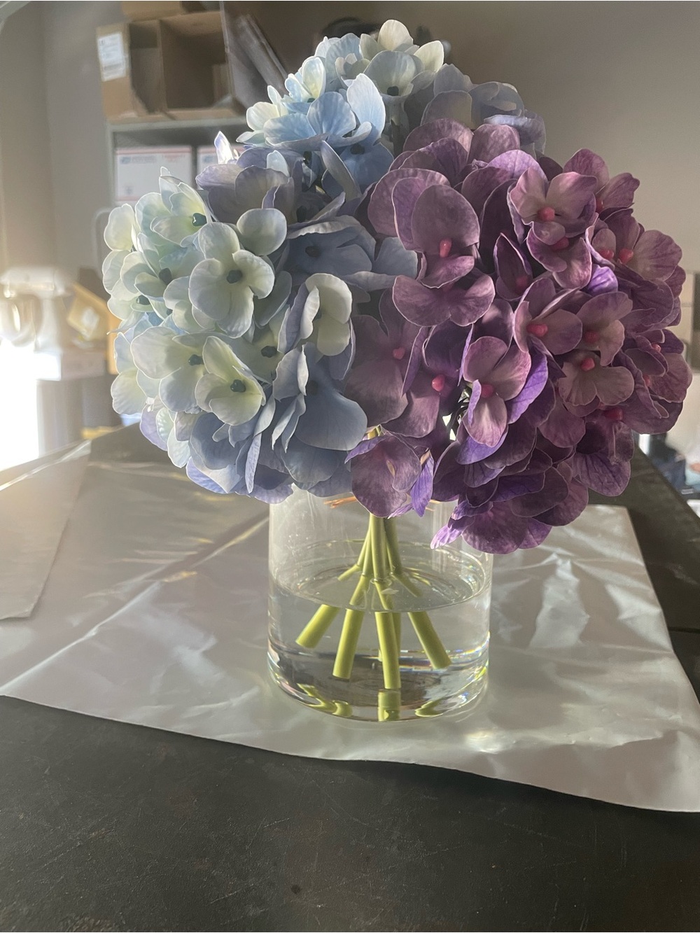 Faux 12” Hydrangea Floral Arrangement - Picture 3 of 3